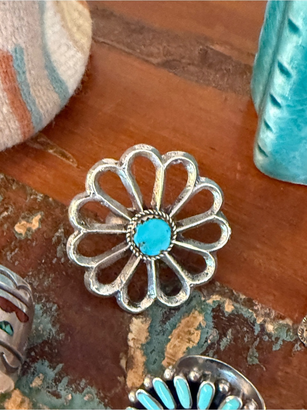 Turquoise Daisy Ring